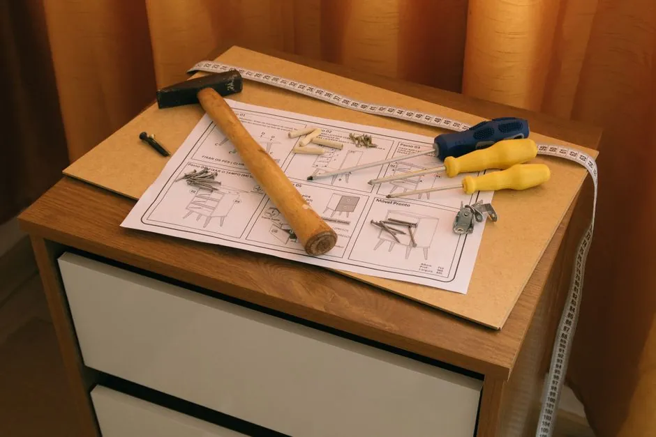 Notice et outils d'un meuble en kit